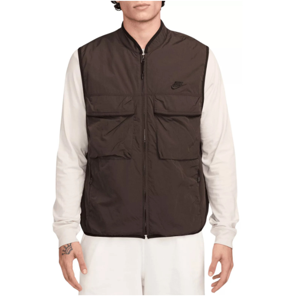 Nike Vest Mens Medium Brown Baroque Tech Woven Utility Lightweight Nylon UPF New